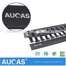 Aucas High Quality 12 Rings Gestion du câble réseau Lan Patch Panel 1U Cable Management